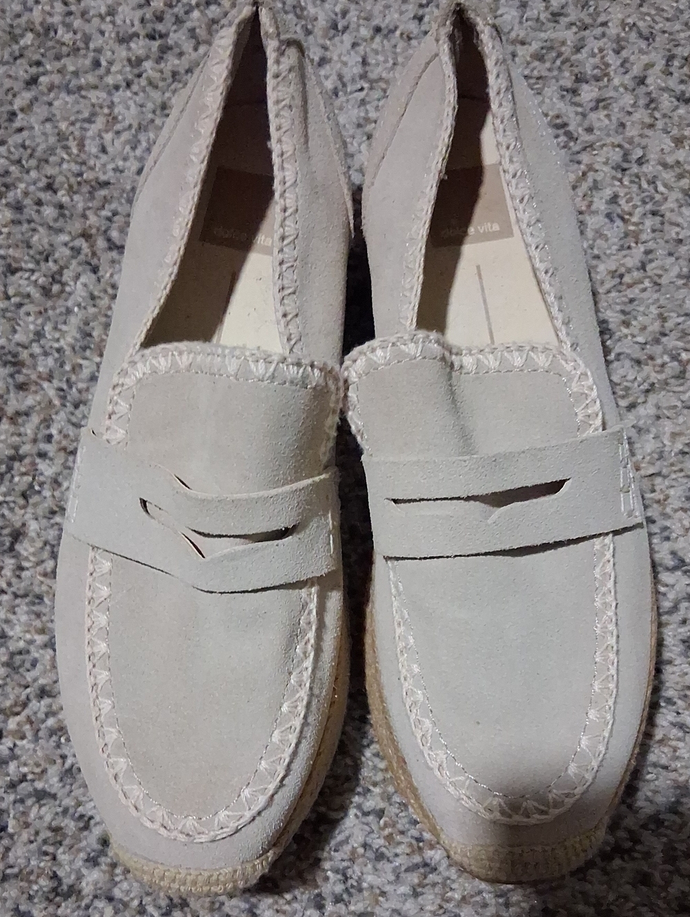 Dolce Vita Cream Suede Espadrille Penny Loafers